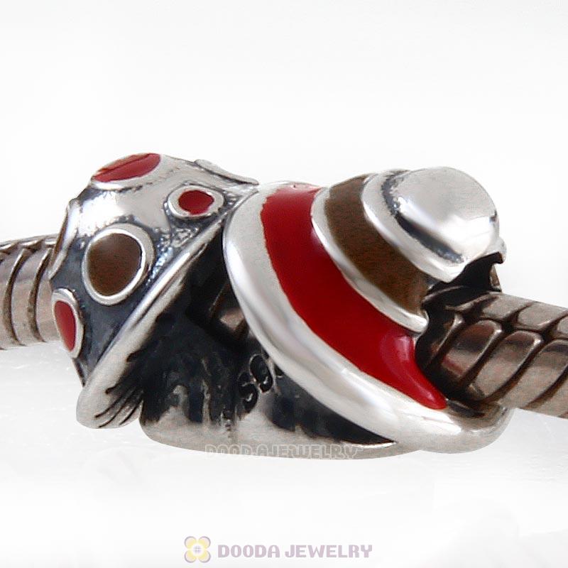 Forest Mushroom Bead 925 Sterling Silver with Enamel 