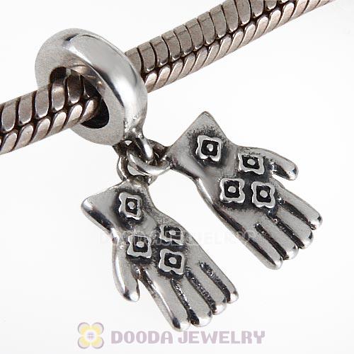 925 Sterling Silver A Pair of Gloves Dangle Charms