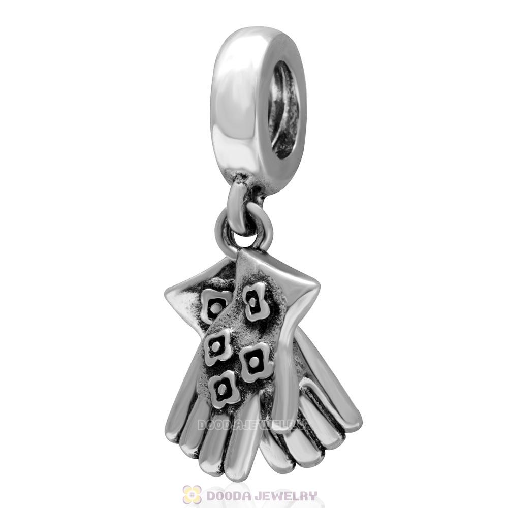 925 Sterling Silver A Pair of Gloves Dangle Charms