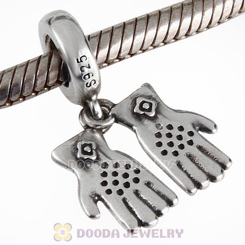 925 Sterling Silver A Pair of Gloves Dangle Charms