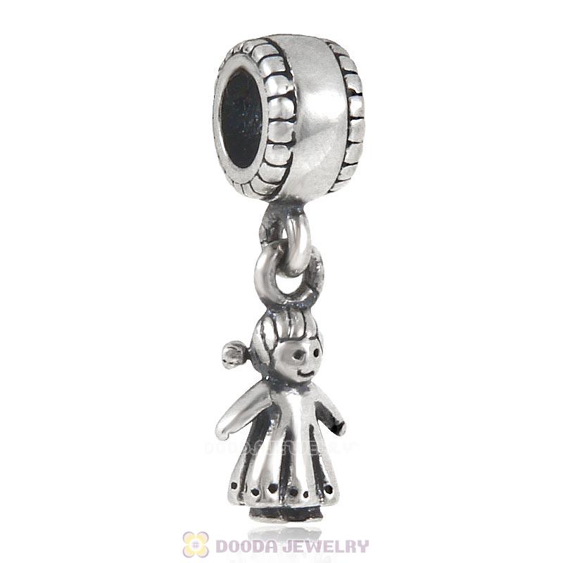 Little Girl Charms Handmade 925 Sterling Silver Dangle Bead