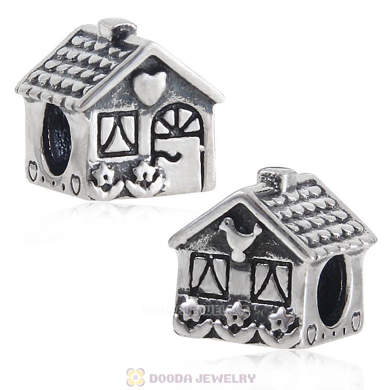 HOME SWEET HOME Antique Sterling Silver Bead