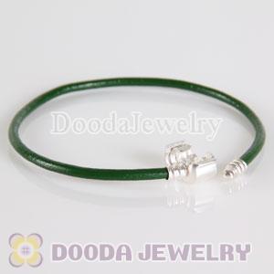 18cm Single Slippy Green Leather European Style Bracelet