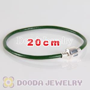 20cm Single Slippy Green Leather Charm Jewelry Bracelet
