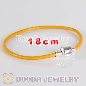 18cm Single Slippy Yellow Leather Charm Jewelry Bracelet