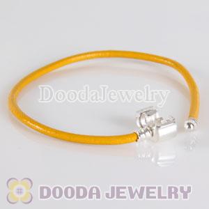 19cm Single Slippy Yellow Leather European Style Bracelet