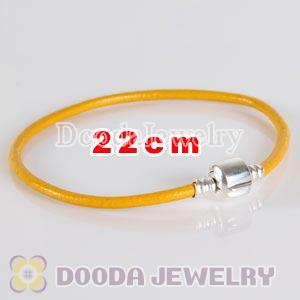 22cm Single Slippy Yellow Leather Charm Jewelry Bracelet