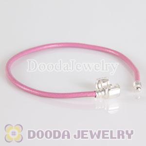 19cm Single Slippy Pink Leather European Style Bracelet