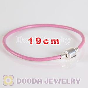 19cm Single Slippy Pink Leather Charm Jewelry Bracelet