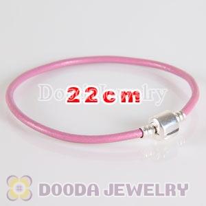 22cm Single Slippy Pink Leather Charm Jewelry Bracelet
