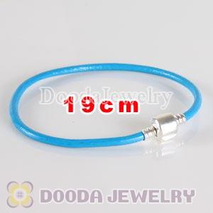 19cm Single Slippy Blue Leather Charm Jewelry Bracelet