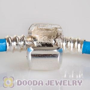 21cm Single Slippy Blue Leather European Style Bracelet