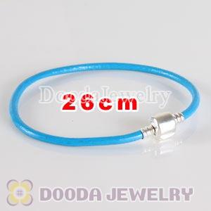 26cm Single Slippy Blue Leather Charm Jewelry Bracelet