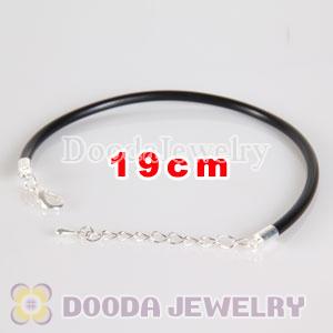 19cm black PU Leather chain, silver plated lobster clasp with adjustable chain fit Jewelry