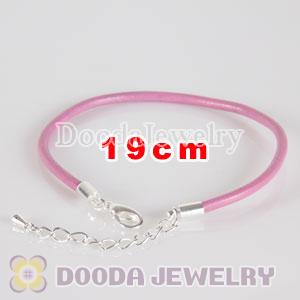 19cm pink slippy leather chain, silver plated lobster clasp with adjustable chain fit Jewelry