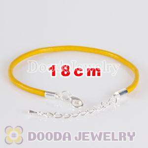18cm yellow slippy leather chain, silver plated lobster clasp with adjustable chain fit Jewelry