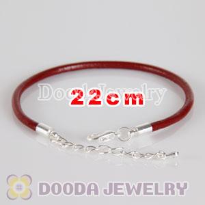 22cm red slippy leather chain, silver plated lobster clasp with adjustable chain fit Jewelry
