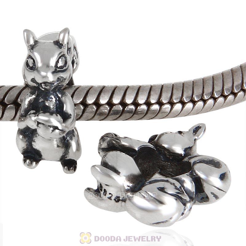 Big Hole Squirrel Bead 925 Sterling Silver 