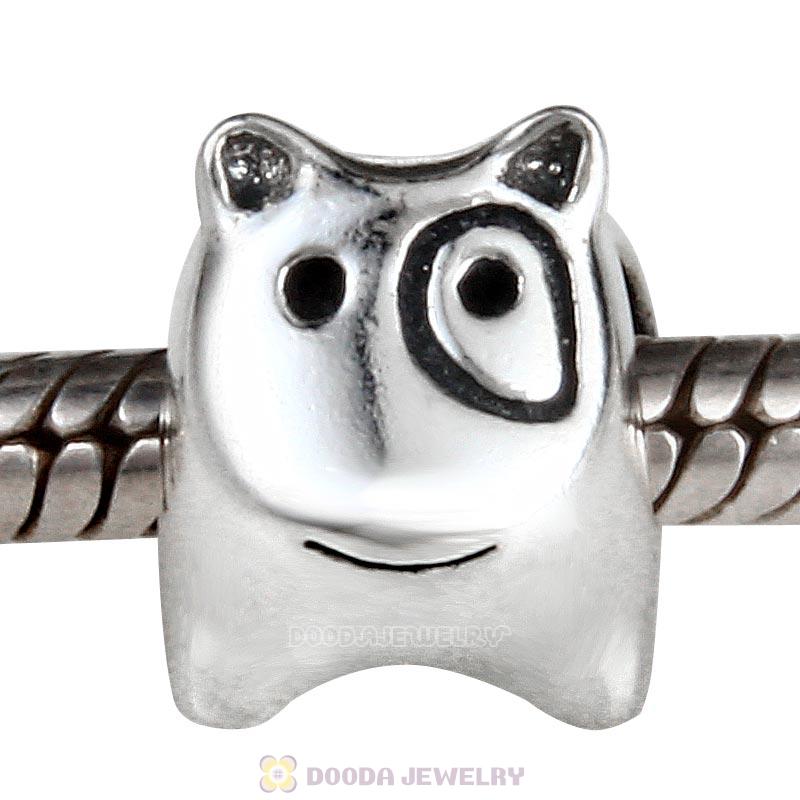  925 Sterling Silver Lovely Dog Doggie Charm Bead