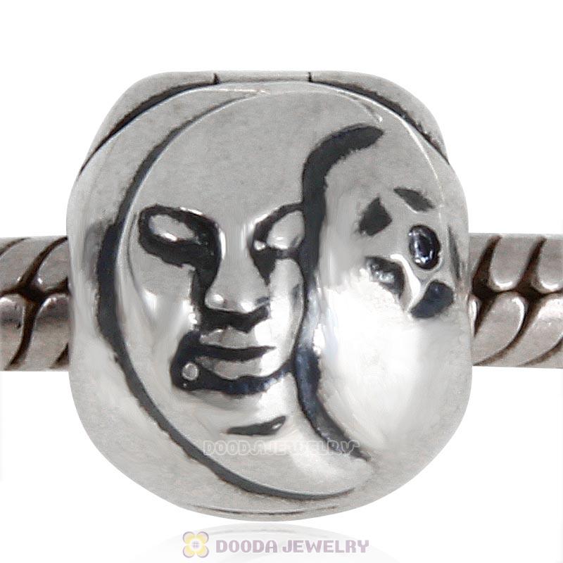 925 Sterling Silver Night and Day Moon Sun Clip Charm Bead