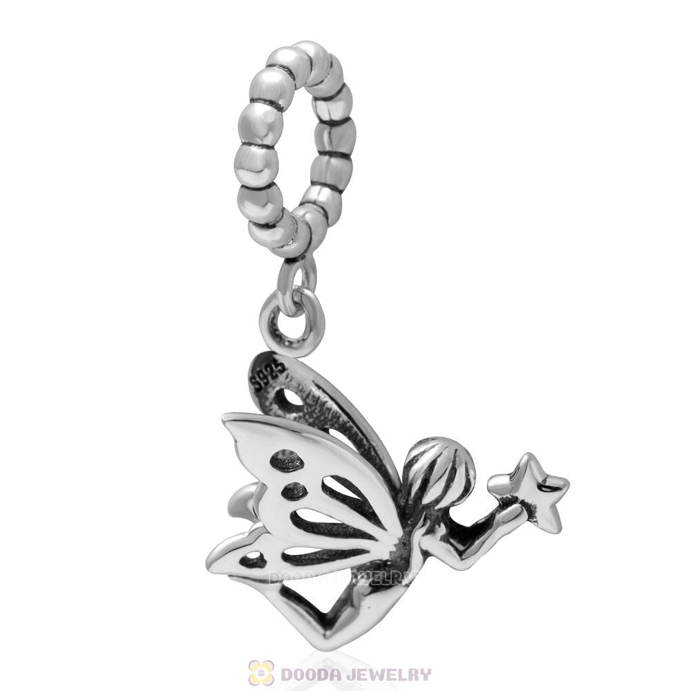925 Sterling Silver Fairy Holding Star Charm