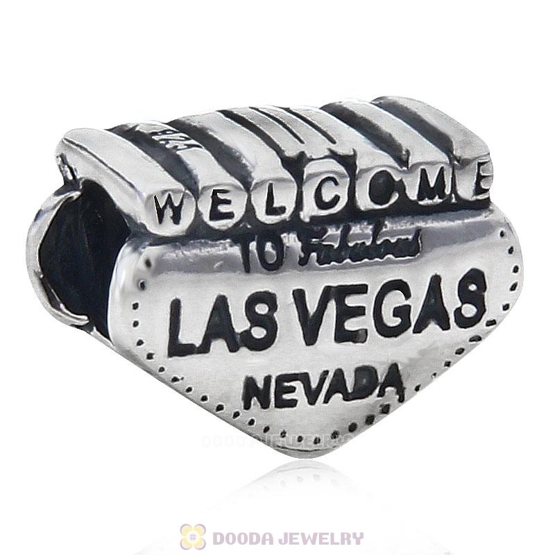 925 Sterling Silver Welcome to Las Vegas Nevada Bead Travel Charm 