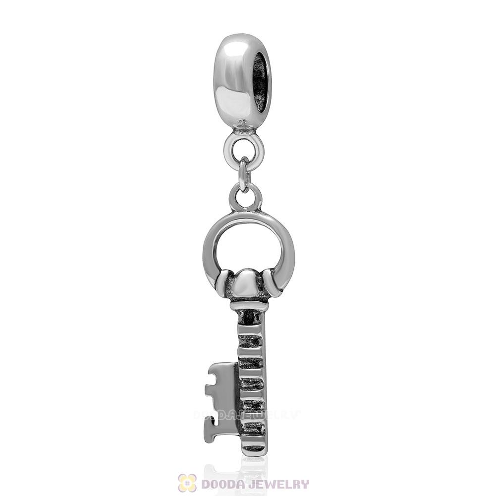925 Sterling Silver Skeleton Key Charm Pendant