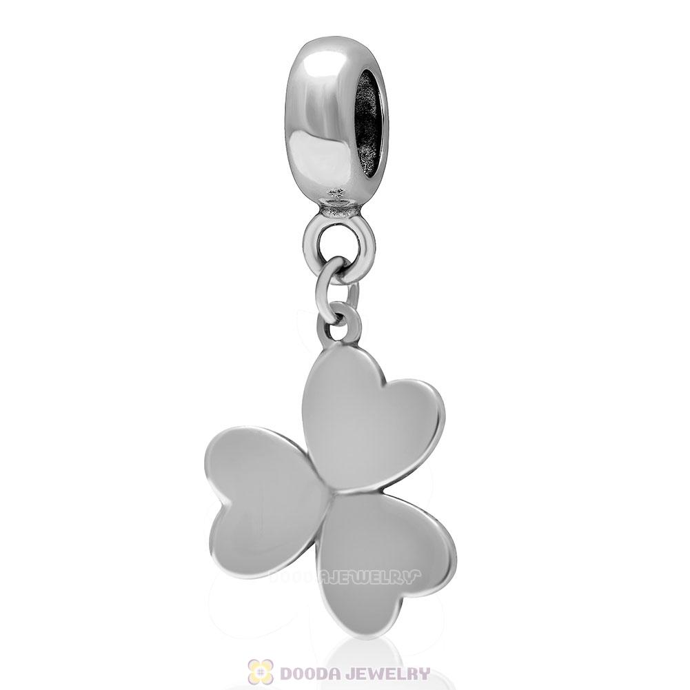 925 Sterling Silver Three Clover Lucky Soul Charm Pendant