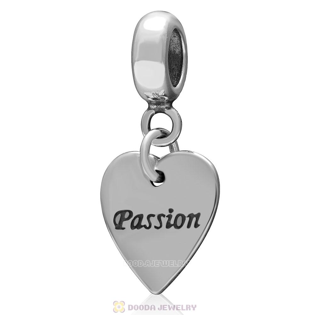 925 Sterling Silver Passion Heart Charm Pendant