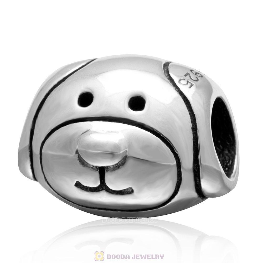 925 Sterling Silver Devoted Dog Charm Bead
