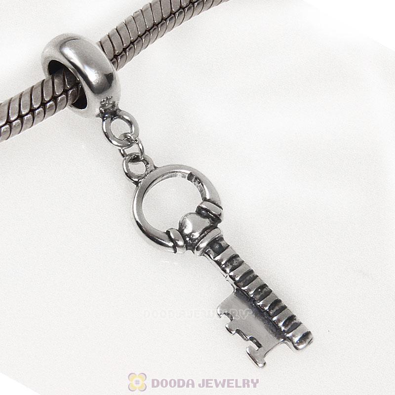 925 Sterling Silver Skeleton Key Charm Pendant