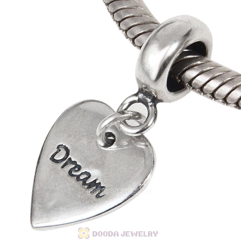 925 Sterling Silver Dream in Love Heart Charm Pendant