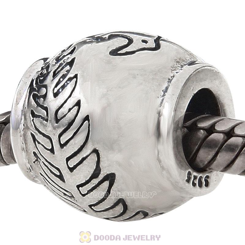 European Style 925 Sterling Silver Barrel Charm Bead