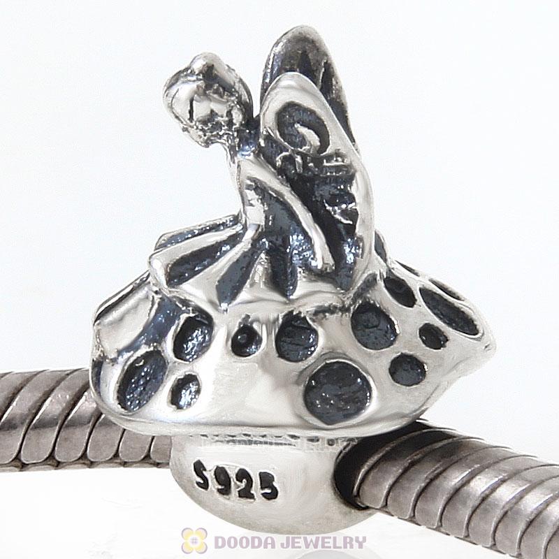 Antique 925 Sterling Silver Forest Fairy Charm Bead
