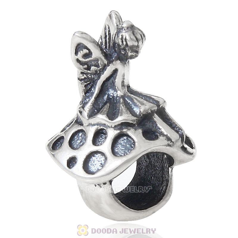 Antique 925 Sterling Silver Forest Fairy Charm Bead