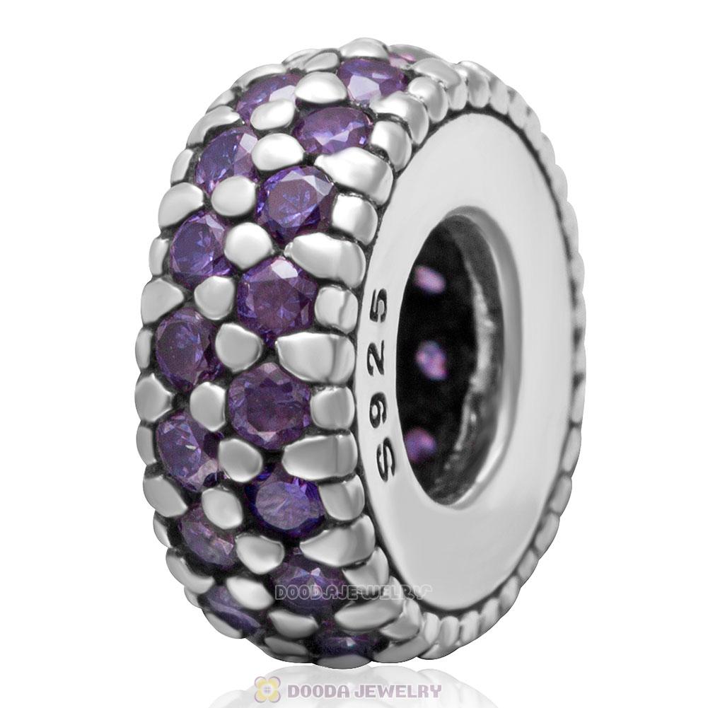 925 Sterling Silver Inspiration Within with Tanzanite CZ Spacer Bead