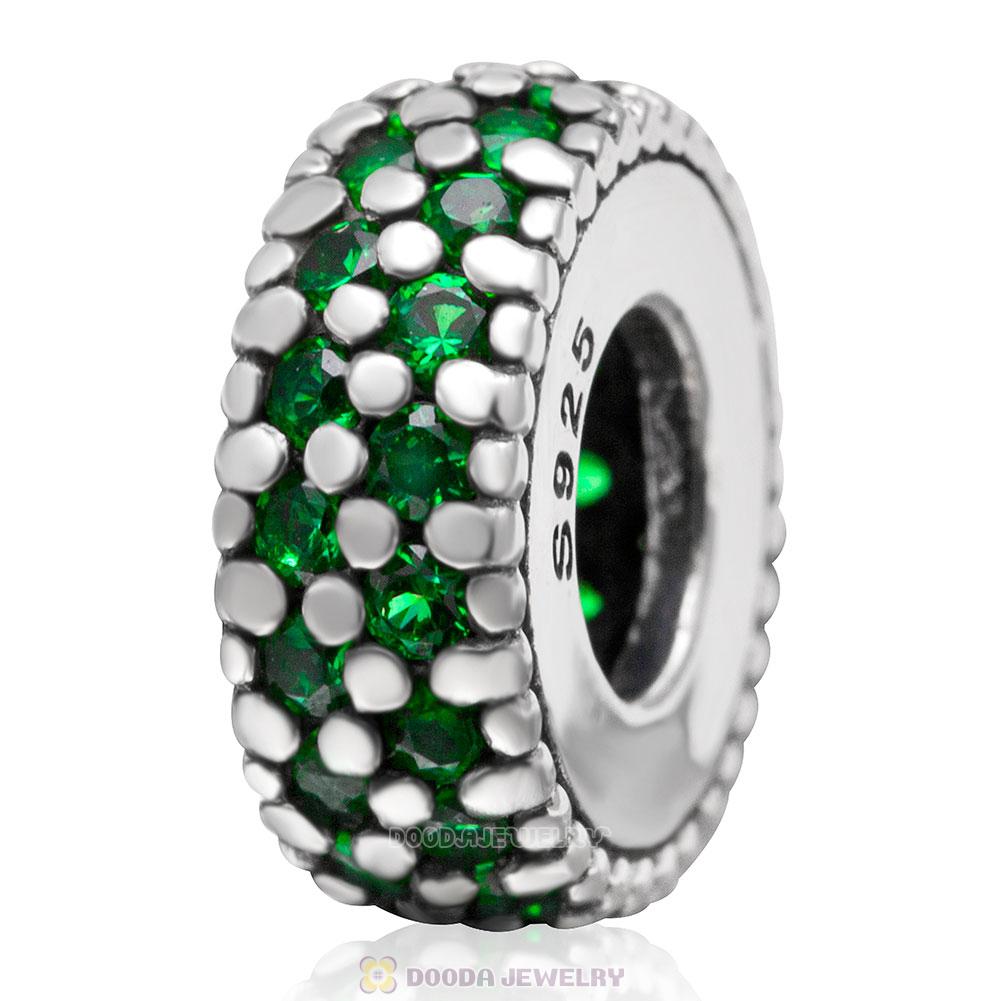 925 Sterling Silver Inspiration Within with Emerald CZ Spacer Bead