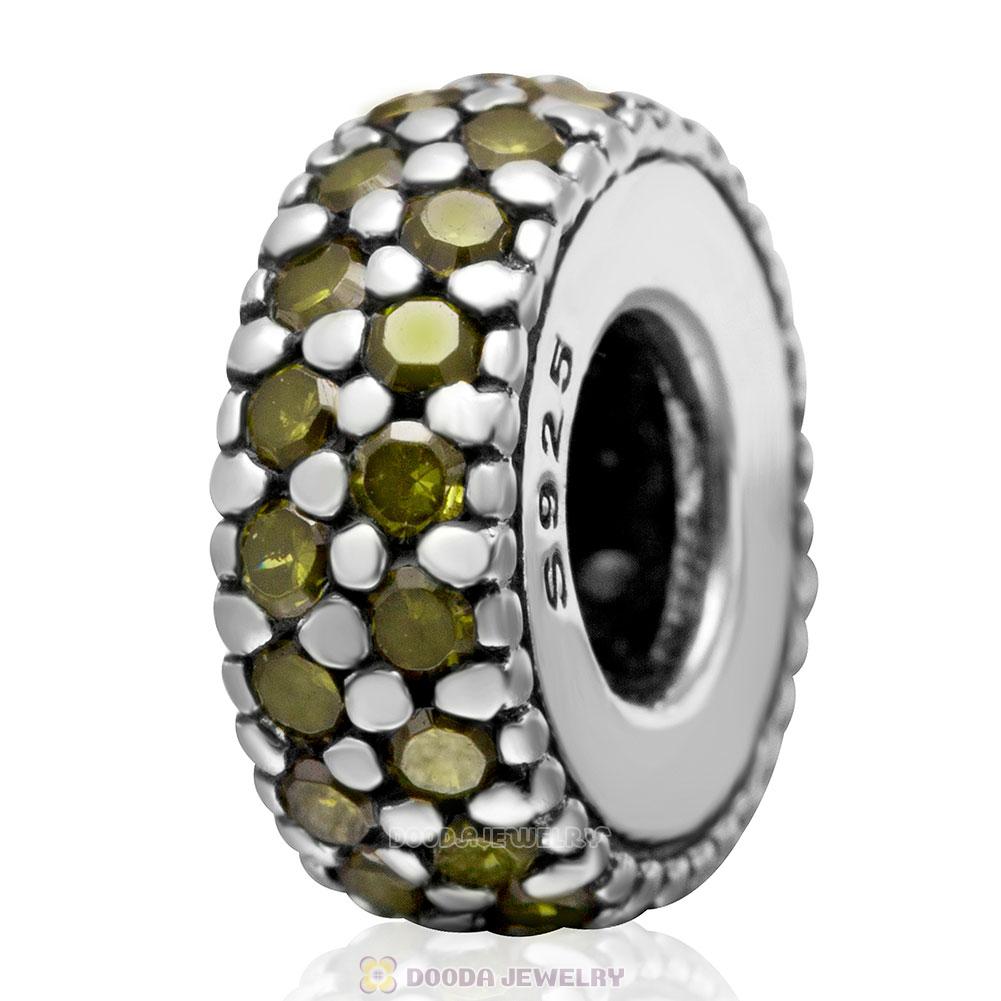 925 Sterling Silver Inspiration Within with Olivine CZ Spacer Bead