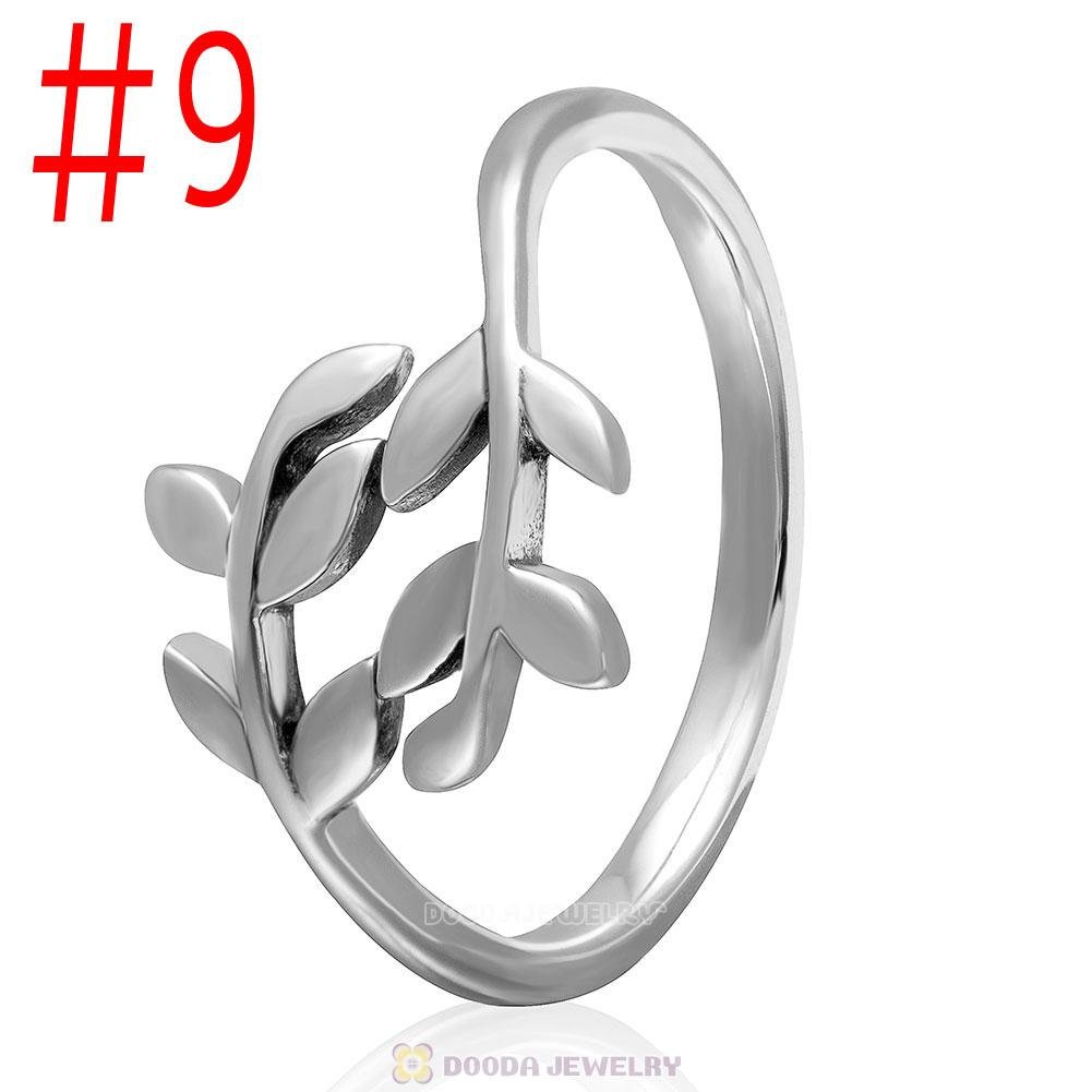 European 925 Sterling Silver Leaves Ring Wholesale