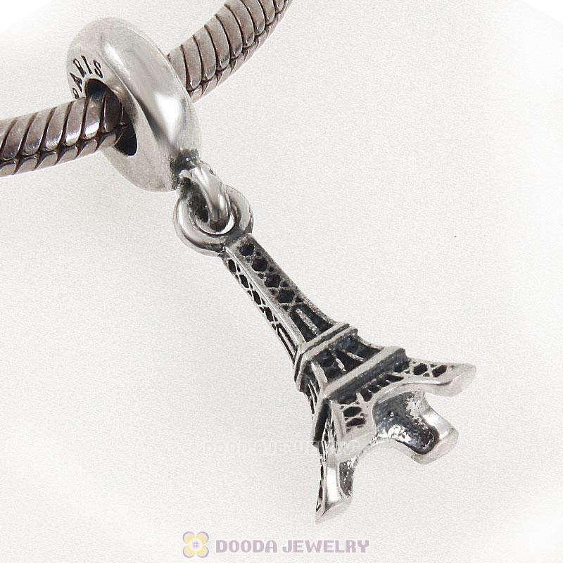 925 Sterling Silver Paris Eiffel Tower Dangle Charm Pendant