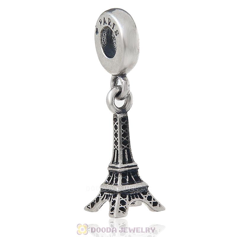 925 Sterling Silver Paris Eiffel Tower Dangle Charm Pendant