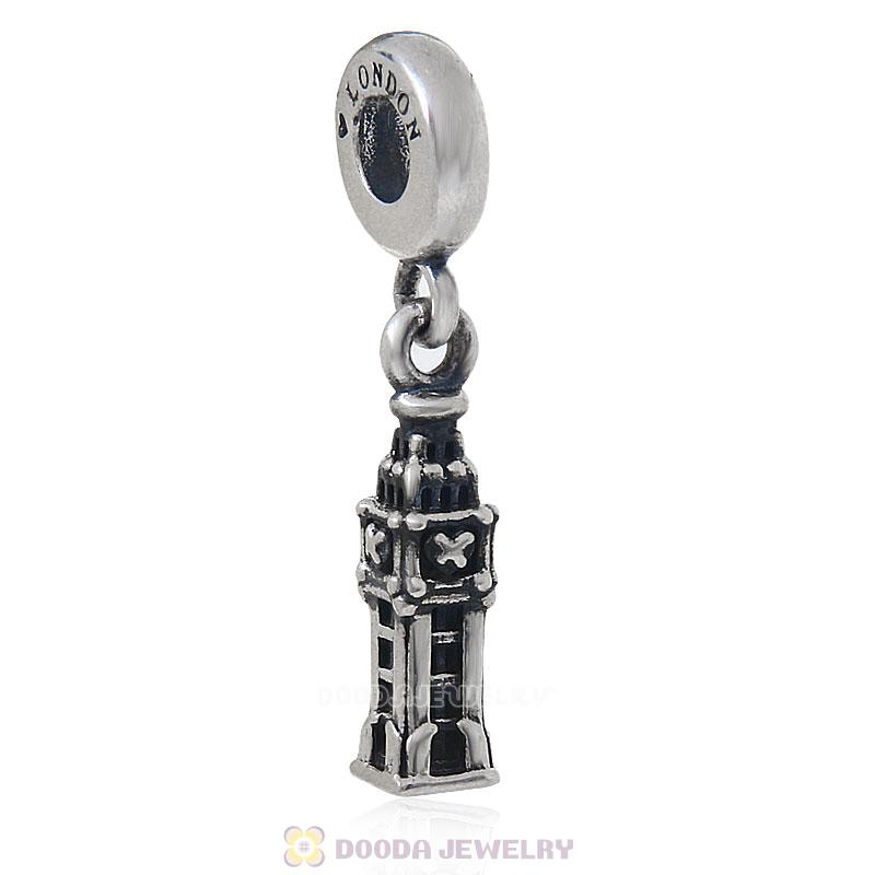 925 Sterling Silver Travel Charm London Big Ben Dangle Bead 