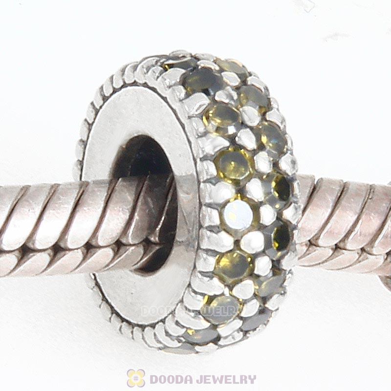 925 Sterling Silver Inspiration Within with Olivine CZ Spacer Bead