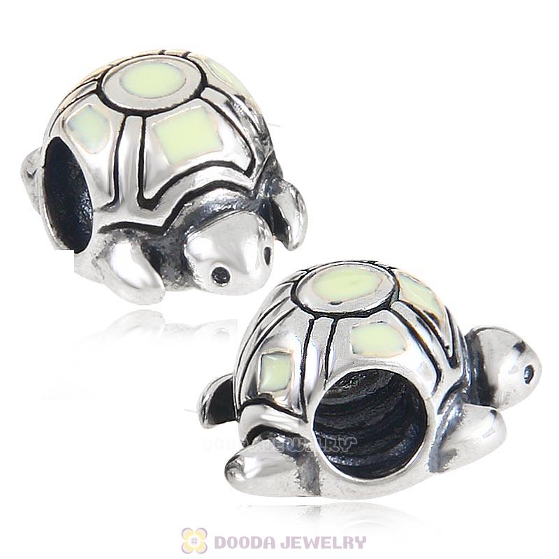 European Style Silver Beads Enamel Tortoise