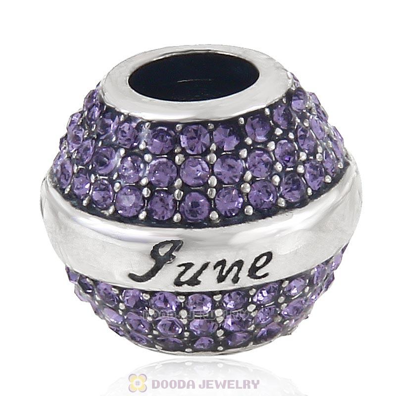 925 Sterling Silver June Birthstone Round Bead
