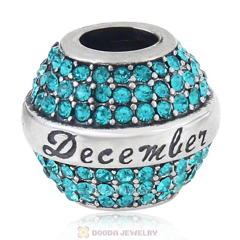 925 Sterling Silver December Birthstone Round Bead
