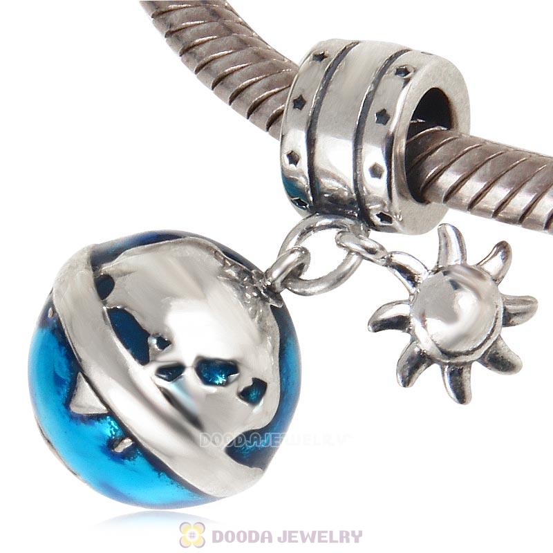 925 Sterling Silver Around the World Earth Dangle Charm