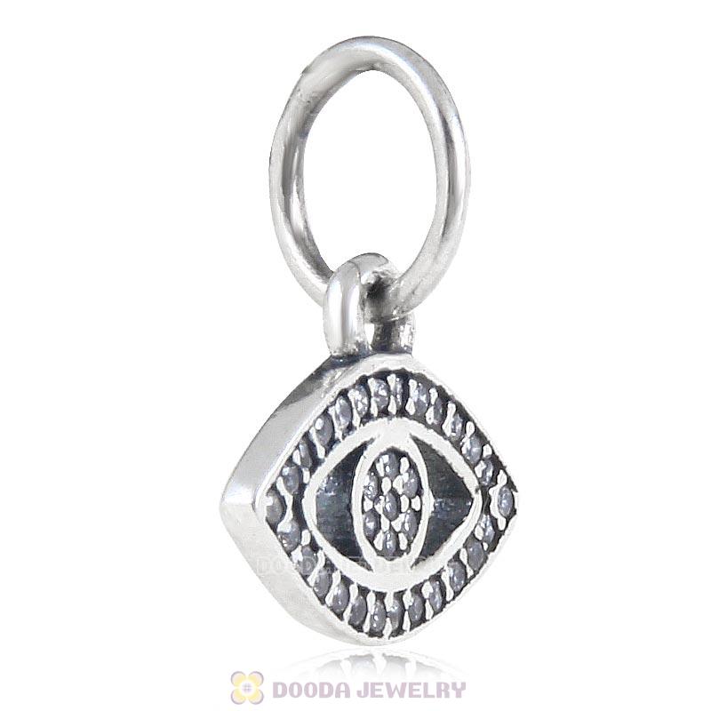 Evil Eye 925 Sterling Silver Symbol of Insight Clear Cz Charm