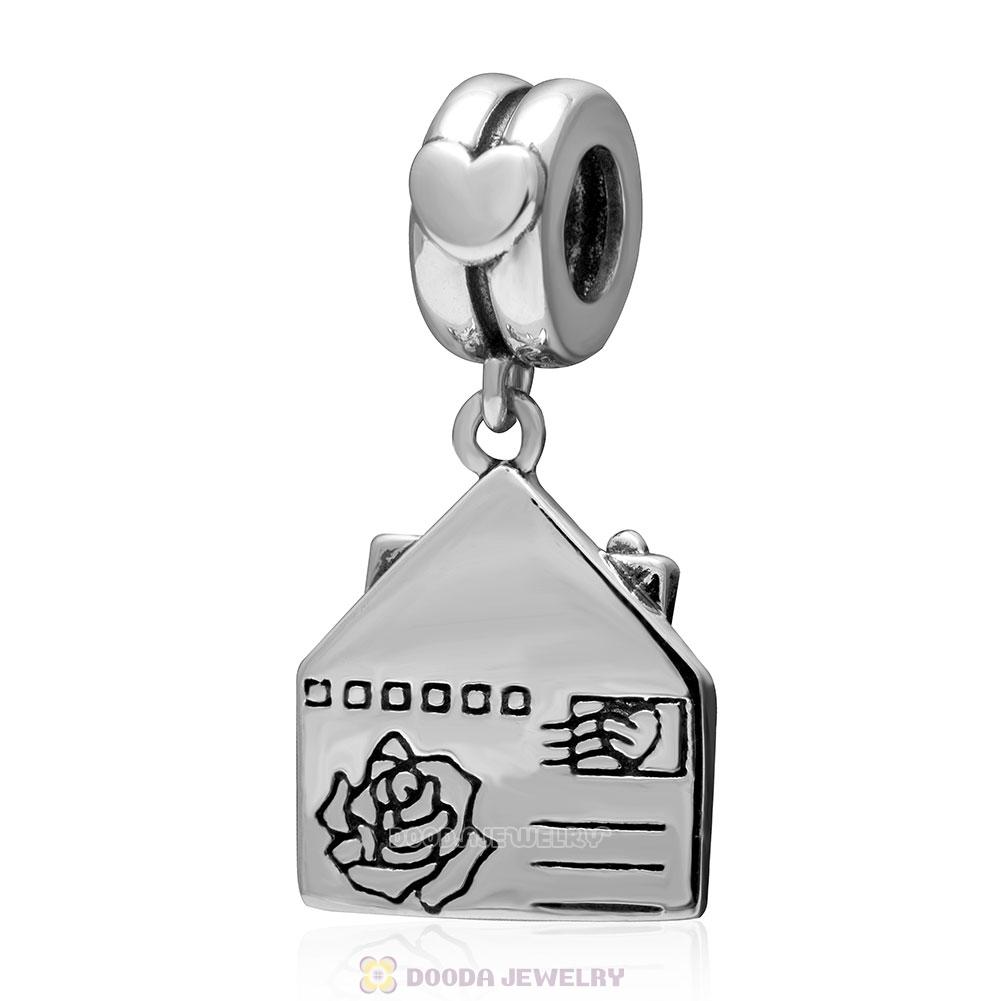 925 Sterling Silver Thank You Envelope Dangle Charm