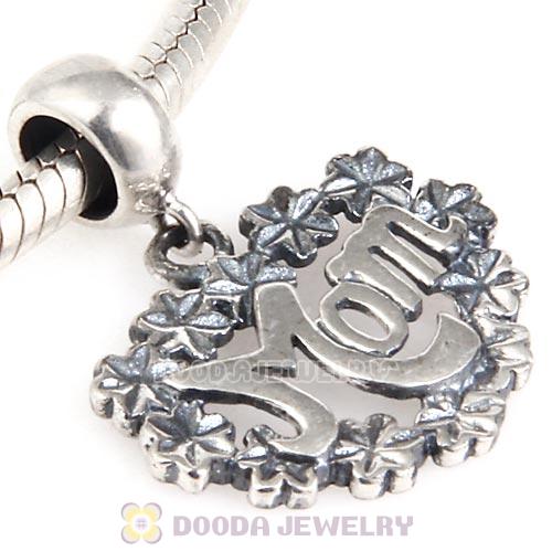 925 Sterling Silver MOM Dangle Charms For Mother Day 